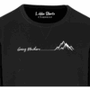 Black Going Nowhere Lekka Shirts sweater, 100% polyester fleece, featuring a brushed fleece inner for softness, self-fabric hem and cuffs, and stylish V-stitch at the crewneck, designed for warmth and layering